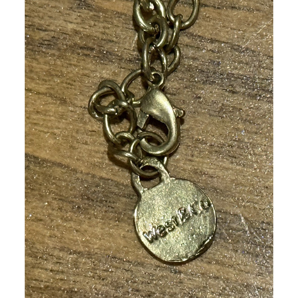 West & Co. Vintage Gold Toned Textured Loop Link Cross Long Necklace 28-39" - Picture 5 of 5